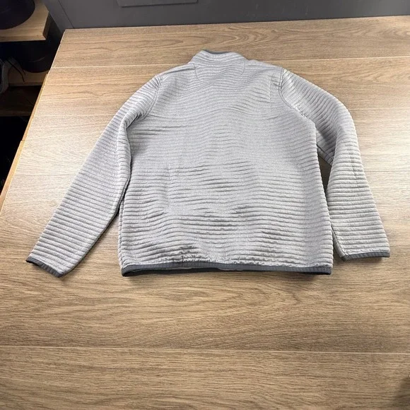 LL Bean Womens Airlight Knit Pullover Gray Quarter Snap Sweatshirt Size M Light - Picture 10 of 11